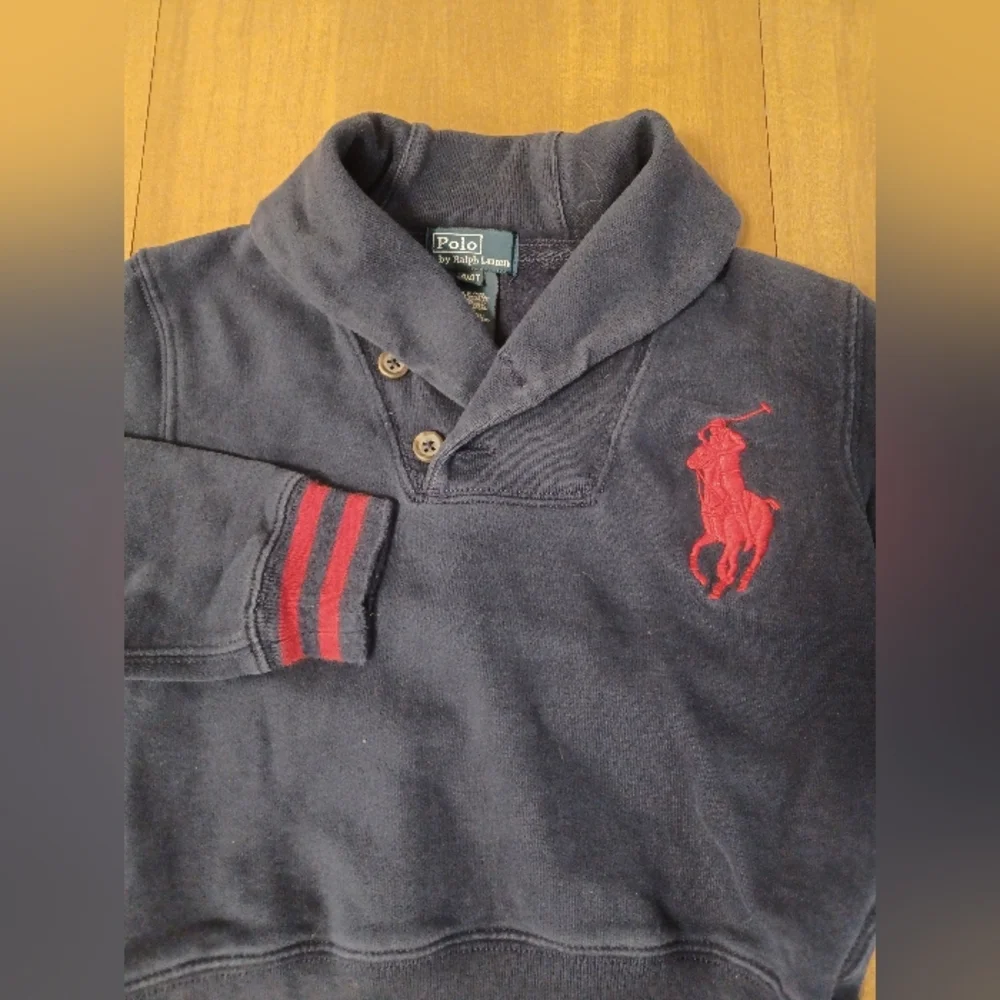Polo Ralph Lauren Blue Pullover Toddler 4/4T Big Red Pony Long Sleeve